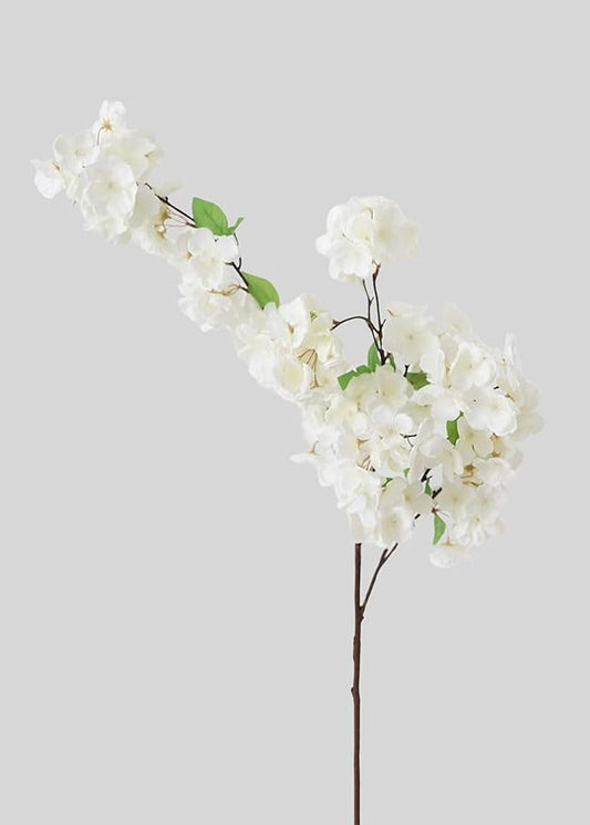 Afloral Sale - Faux Flowers Cherry Blossom Stem in Cream White - 44"