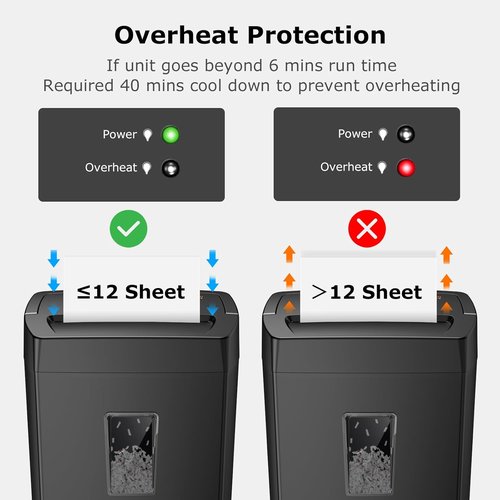 Bonsaii 12-Sheet Cross Cut Paper Shredder - Heavy Duty Home Office Shredder with Transparent Window | P-4 Security Level
