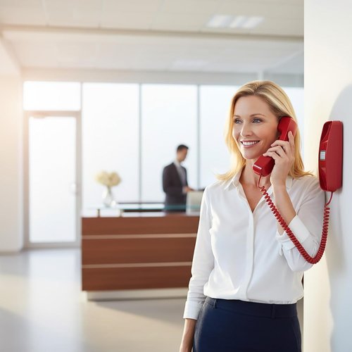 iSoHo Big Button Phone for Seniors - Corded Landline with Loud Ringer & Lighted Keypad - Crimson Red