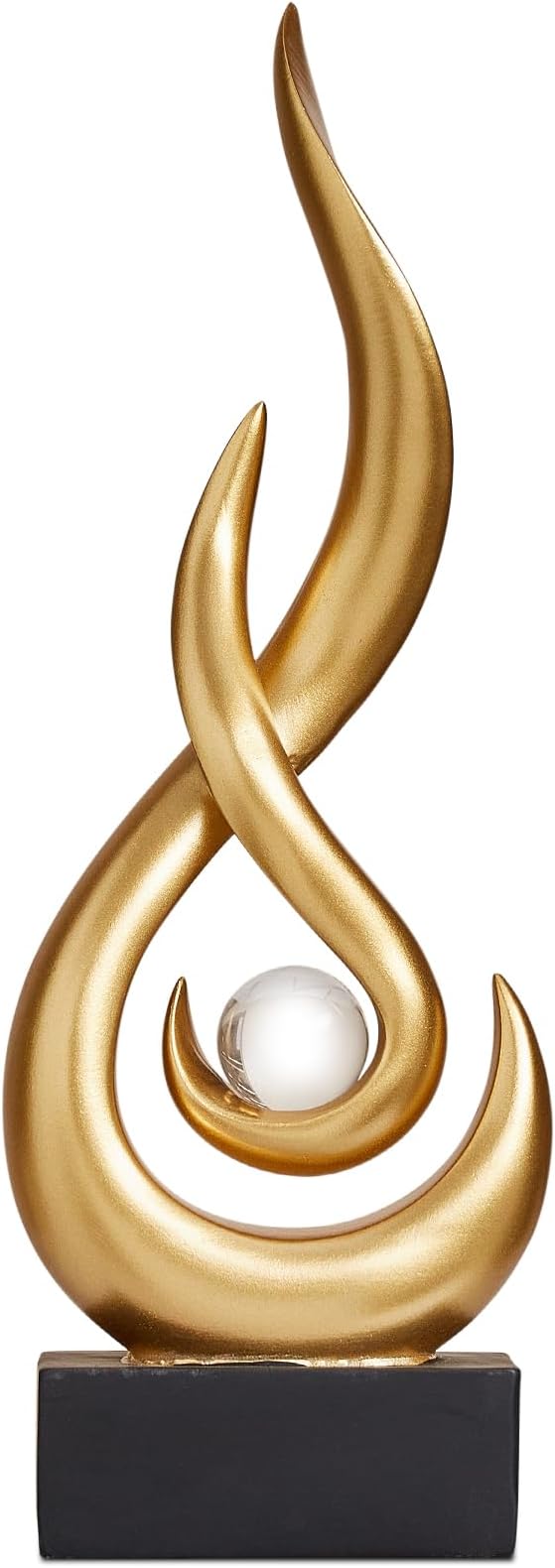 Modern Abstract Art Table Decoration,Resin Flame Statue Modern Centerpiece Ornaments for Living Room Great Gift Idea Home Decor,Collectibles (Gold)
