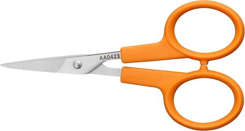 Fiskars Detail Scissors - Stainless Steel Blades with Ambidextrous Double-Loop Handle | Orange-Handled