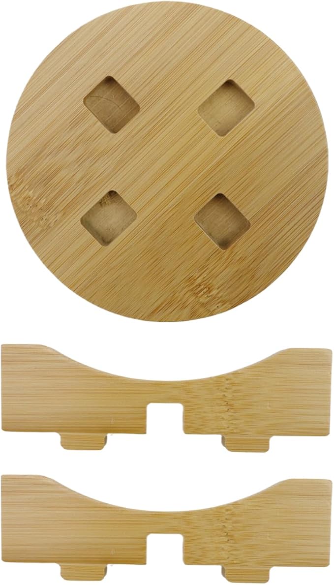 Oedema 4.45-inch Solid Wood Mini Plant Stand Short Flower Stand Round Plant Riser for Small Items, Flower Pot, Small Plant, Gift, Tabletop Decor, Office