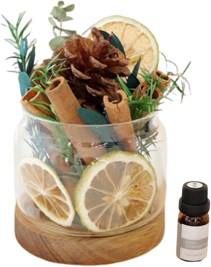 DIY Dried Flower Aromatherapy Kit with Natural Plant Essential Oils, Naturally Dried Flowers and Herbs Ornaments for DIY Flower Craft, Vintage Holiday Decor, Christmas (#A)