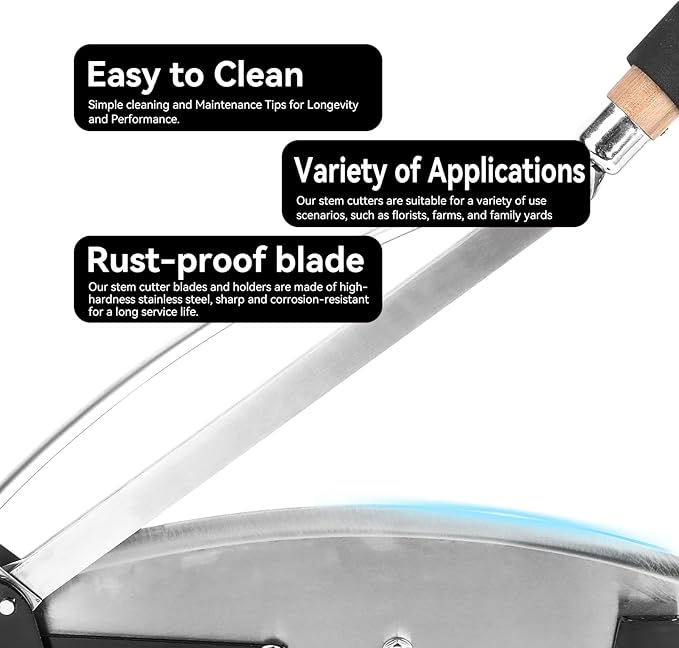 16-Inch Stainless Steel Flower Stem Cutter & Floral Scissors Set, Heavy Duty Bunch Cutter with Safety Lock, Ideal for Florists & Gardeners Perfect for Fresh Flower Stems, and Rose Stems