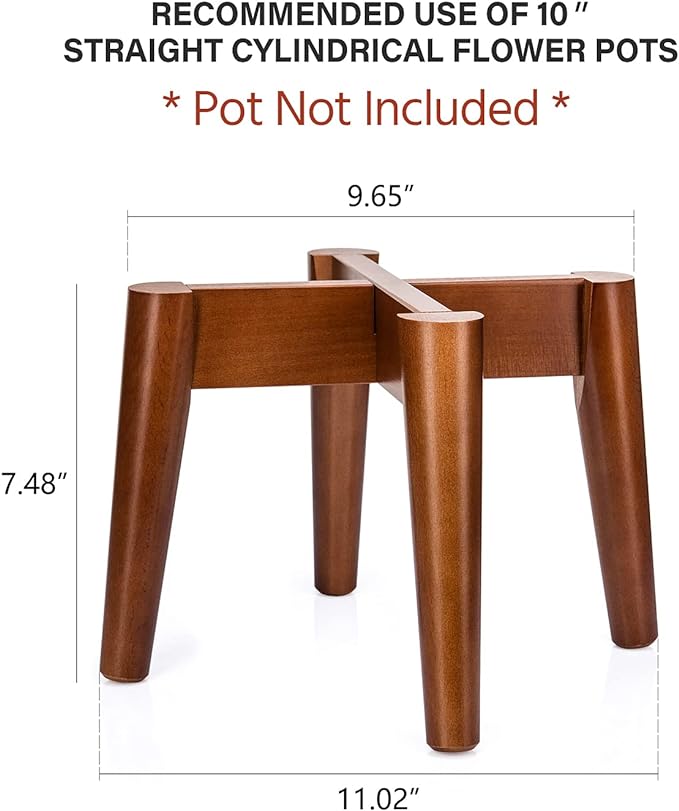 Mkono Plant Stand Mid-Century Modern Indoor (Plant and Pot NOT Included) Flower Holder Home Decor, Brown
