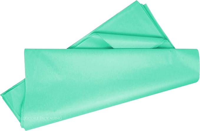 Flexicore Packaging® | Gift Wrap Tissue Paper | Size: 15"x20" | 100 Sheet | Acid Free Bulk Tissue Paper | (Mint Green)
