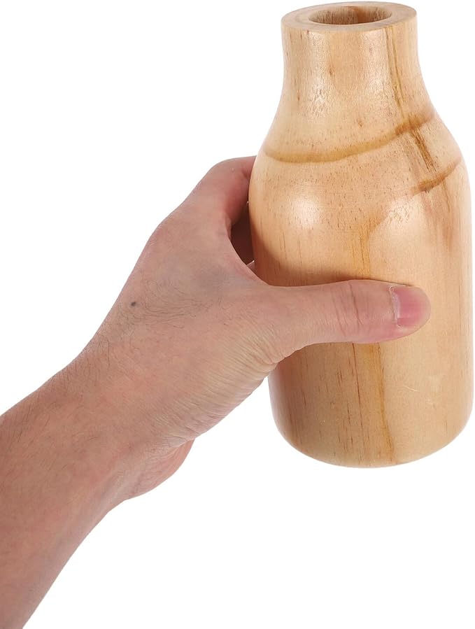 Rustic Wooden Dried Flower Vase with Corrosion Resistant Pine Wood Simple Elegant Home Decor Vase for Table Centerpieces Dining Office and DIY Floral Arrangements