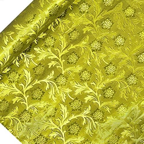 20" X 10 Yds Yellow Polyethylene Embossed Floral Foil
