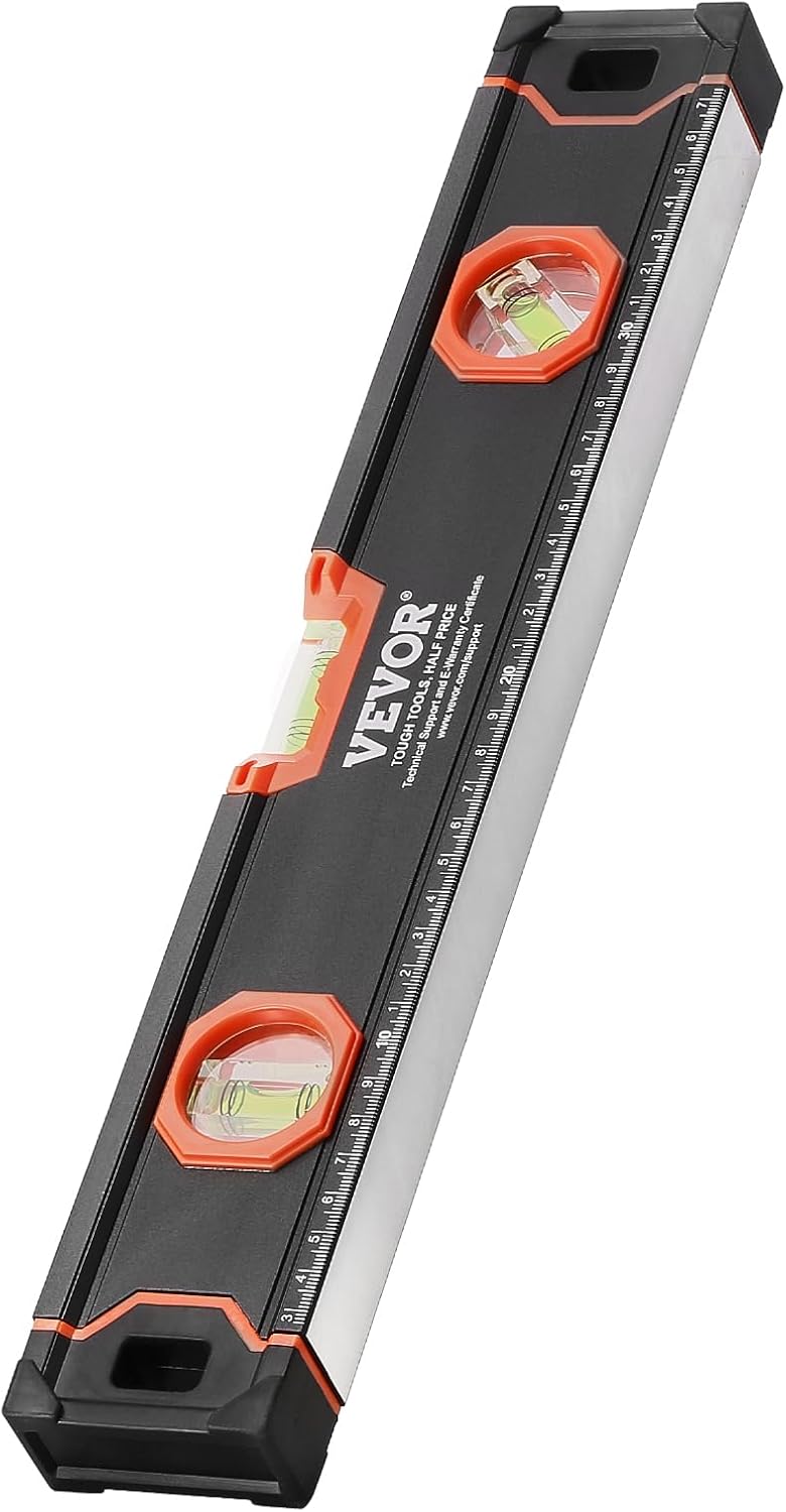 VEVOR 6-Piece Magnetic Torpedo Level Set - Shock-Resistant Aluminum Alloy with Bubble Vials | 10-78 Inch Sizes