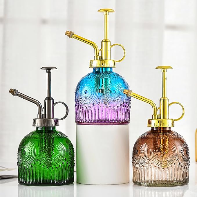 Indoor and Outdoor Potted Plant Sprayer Household Plants Glass Small Watering Can Spray Bottle Plant Sprayer Glass Spray Bottle Decorative Spray Bottles (Purple Gradient Blue)