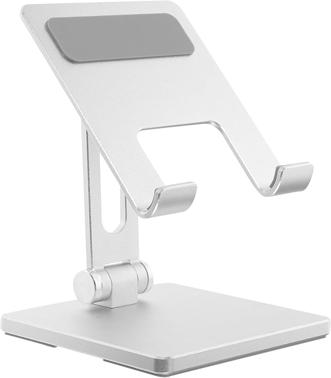 SEWACC Adjustable Aluminum Alloy Tablet Stand for Desk Folding Multi-Angle Tablet Holder Compatible with Ipad and Other Portable Metal Organizer for Home and Office Use