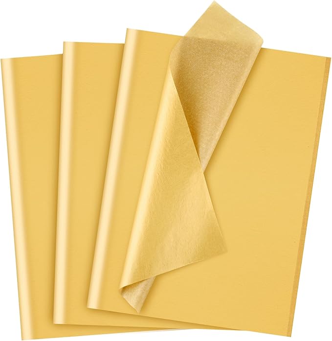 NEBURORA Metallic Gold Tissue Paper - 120 Sheets, 14 x 20 Inches, Bulk Gold Wrap Paper for Gift Bags, Packaging, Floral Filler, Crafts, Christmas, Birthday, Wedding Decor