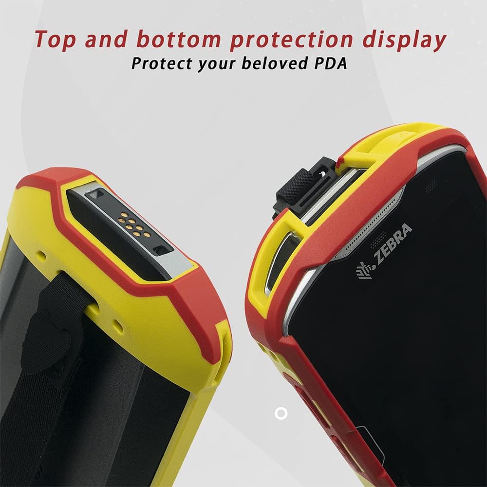 Zebra Protective Cover Bumper Case - Rugged Boot with Hand Strap for TC51, TC52, TC56, TC57 | Red & Yellow