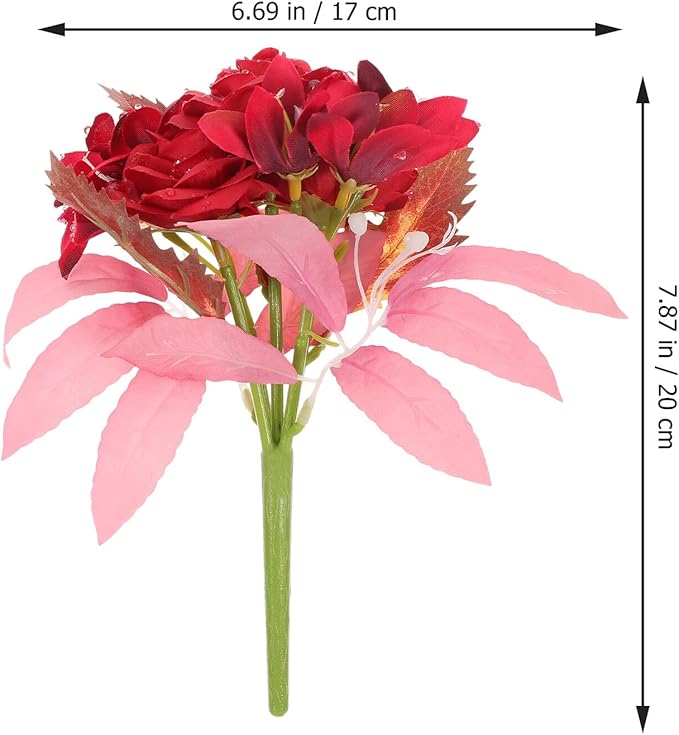 TOYANDONA Vivid Artificial Bouquet Faux Flower Arrangement for Vase Tabletop Decoration Wedding Party Home Decor with Realistic Color and Leaf Texture