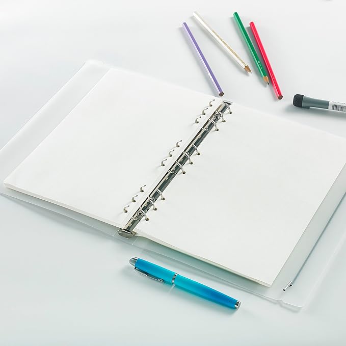 90 Sheets Blank Planner Refill Paper, 255x180mm, 9 Holes Inserts Papers B5 Loose Leaf Notebook Thick Sketch Paper for Drawing & Writing