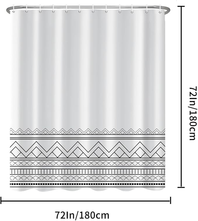 Black and White Shower Curtain Modern Striped Shower Curtains for Bathroom Boho Modern Rustic Farmhouse Waterproof Fabric Bathroom Shower Curtain 72x72 Inches