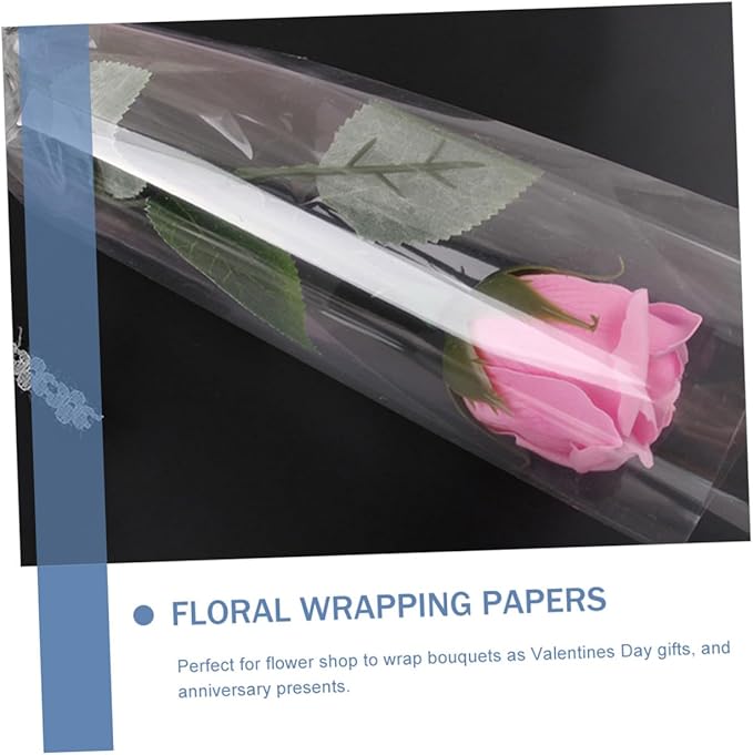 Holibanna Cellophane Wrap Film DIY Floral Wrapping Material for Flower Bouquets Transparent Opp Packaging for Crafts and Seasonal Decorations