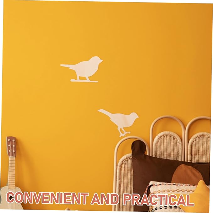 PRETYZOOM 2pcs Wooden Bird Wall Decor Nordic Style Room Decor Animal Decorative Ornaments for Boys and Girls Room