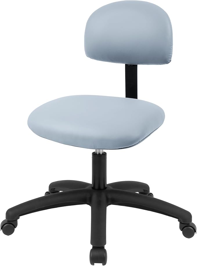 Chair Master FSS Series Square seat Medium (19"-27") seat Height Chair. Vinyl-for Office, Garage, Desk, Shop, Computer, Doctor, Medical, Easy to Clean! No Footring (Gray, Medium, _Standard Casters)