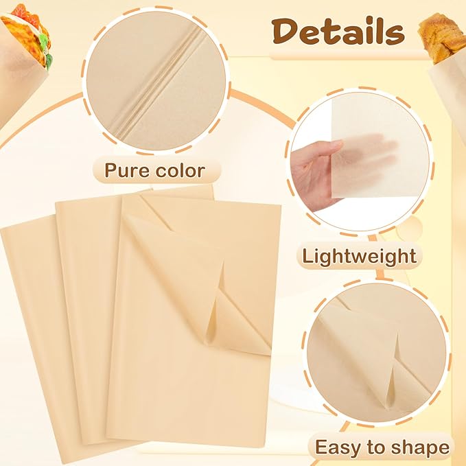 Qilery 500 Sheets Christmas Kraft Tissue Paper Bulk 15 x 20 Inch Wrapping Paper for Gift Bags Acid Free Tissue for Christmas Craft Supplies, Bouquets, Garlands, Forming Pompoms