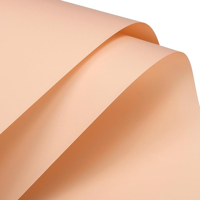 MECCANIXITY Set of 20 Flower Wrapping Paper 22.8x22.8 Inch Waterproof Florists Wrapping Paper for Florist Bouquet Supplies, DIY Crafts, Gift/Gift Box Packaging Light Orange