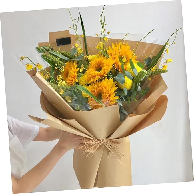 GANAZONO 40 Sheets Kraft Paper Flower Wrapping Paper Bouquet Wrap for Presents and Party Favors Multipurpose Floral Packaging