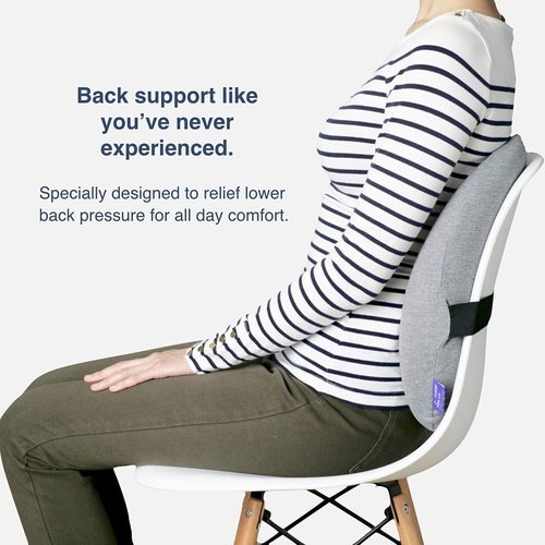 C CUSHION LAB Lumbar Pillow - Ergonomic Multi-Region Firm Back Support for Pain Relief - Black