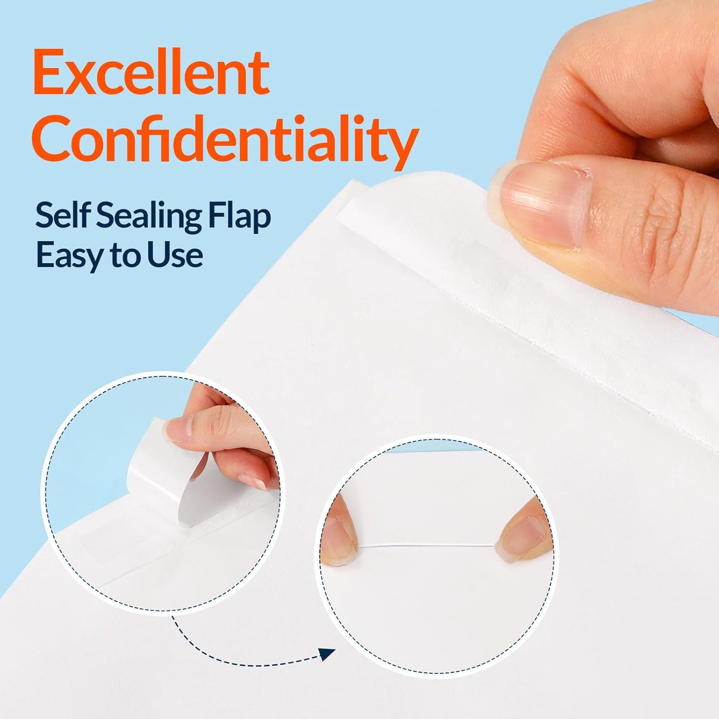 SUNEE 9x12 Self-Seal Envelopes - 28LB White Kraft Paper for Office & Business Shipping | 100 Pack