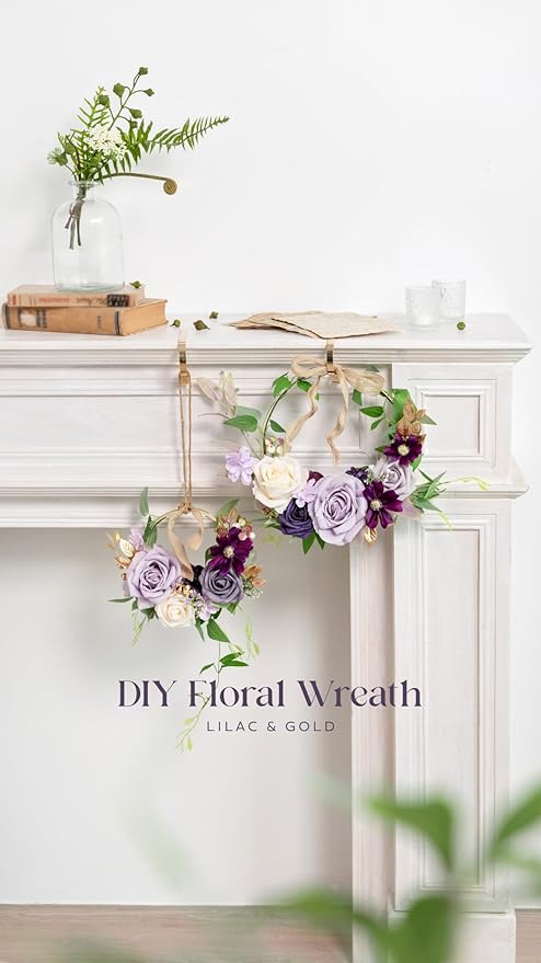 Ling's moment Artificial Wedding Flowers 1.5" Rose Buds and 2" Petite Roses 25pcs Lilac & Purple w/Stem for DIY Wedding Boutonniere Wrist Corsages Bouquets Centerpieces Arrangements