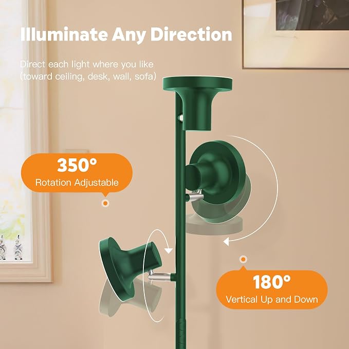 SIBRILLE 36W LED Tree Floor Lamp, Modern Dimmable Standing Lamp with Remote & Touch Control, 4 Color Temperatures, 3 Rotatable LED Light Floor Lamps for Living Room, Bedroom, Office
