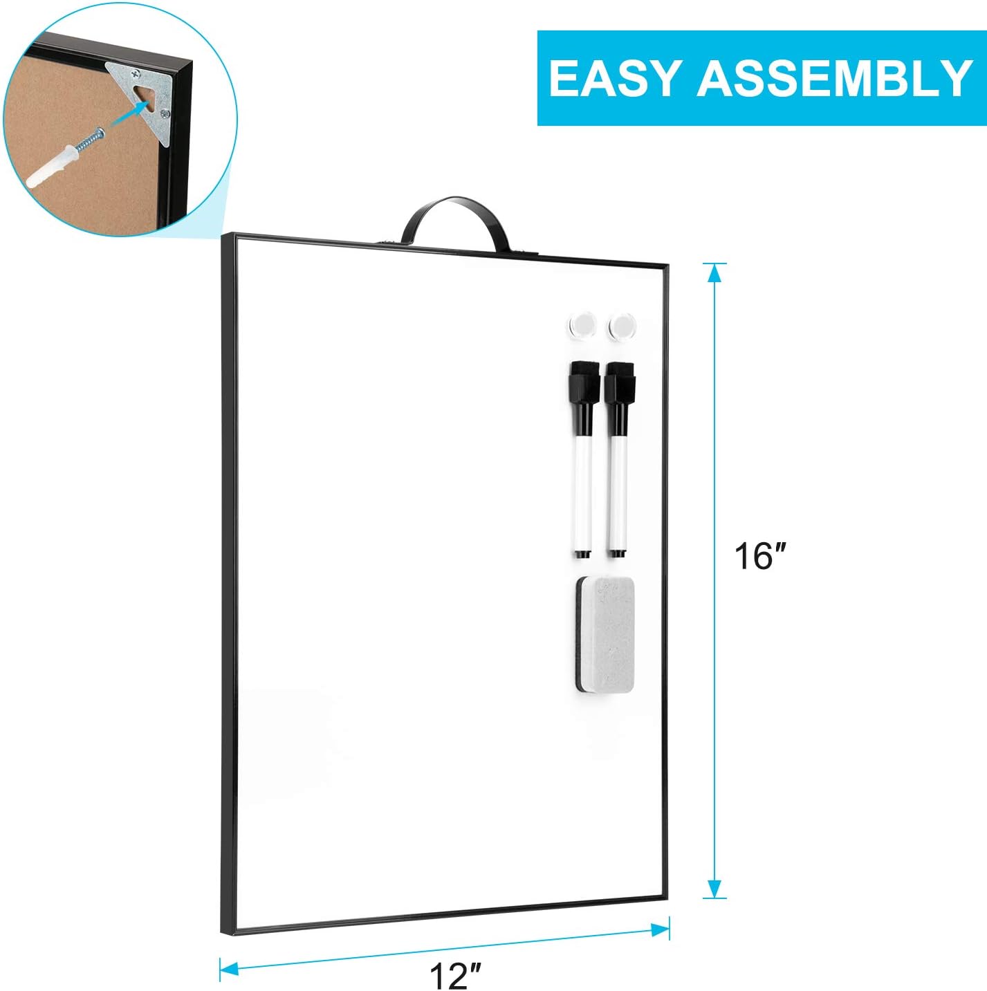 TSJ OFFICE Small Whiteboard - 16" X 12" with Calendar Feature for Efficient Planning