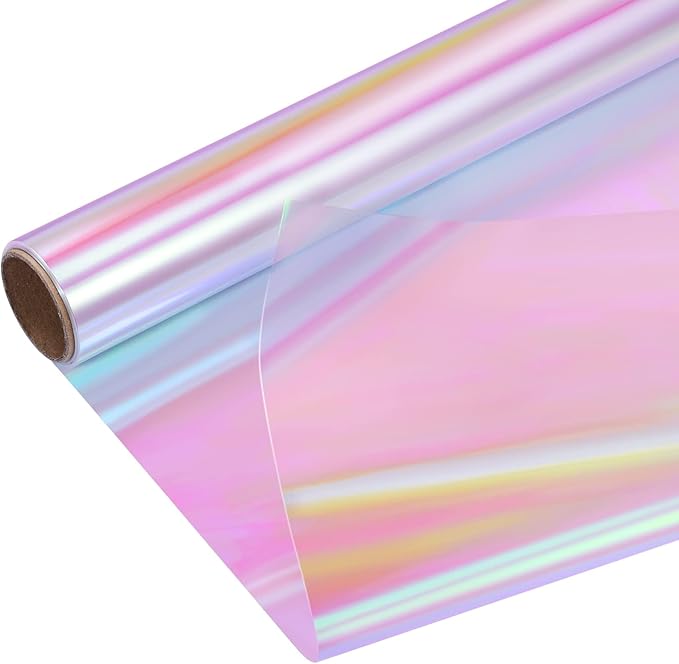 PerkHomy Iridescent 16" x 100' 3 Mil Thick Cellophane For Gift Basket Treats Goodie Wrapping Craft Flower Bouquet Plastic (Magical, 100ft (16in Width))