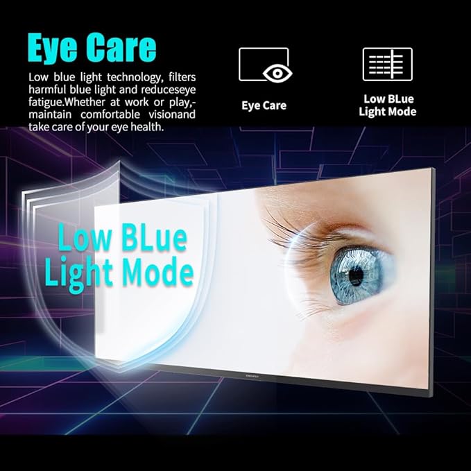 Viewedge Gaming Monitor 34 inch WQHD (3440x1440p) 165Hz Computer Monitor, 1ms 120% sRGB HDR10 VA DisplayPort HDMI Monitor, Wall Mountable Built-in Speakers