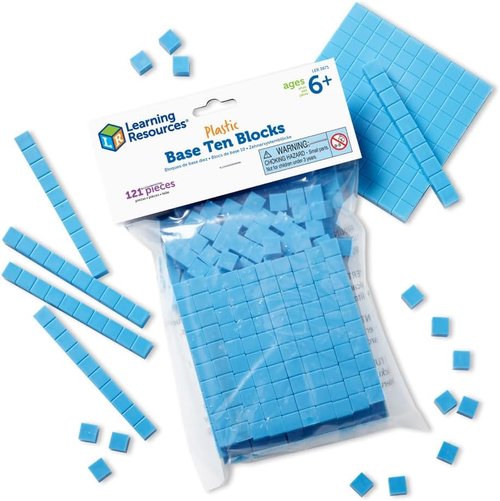 Learning Resources Base Ten Blocks - Smart Pack of 121 Pieces for Ages 6+, Ideal for First Grade Math