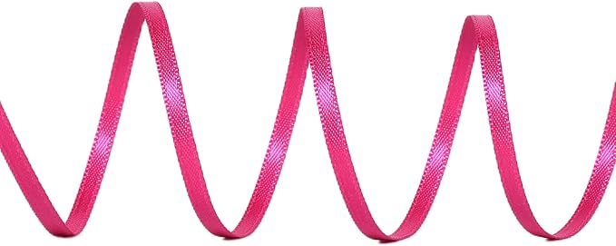 YAMA Hot Pink Double Faced Satin Ribbon 1/8 Inch 100 Yards Ribbon for Gift Wrapping Crafts Bows Wedding Party Decoration