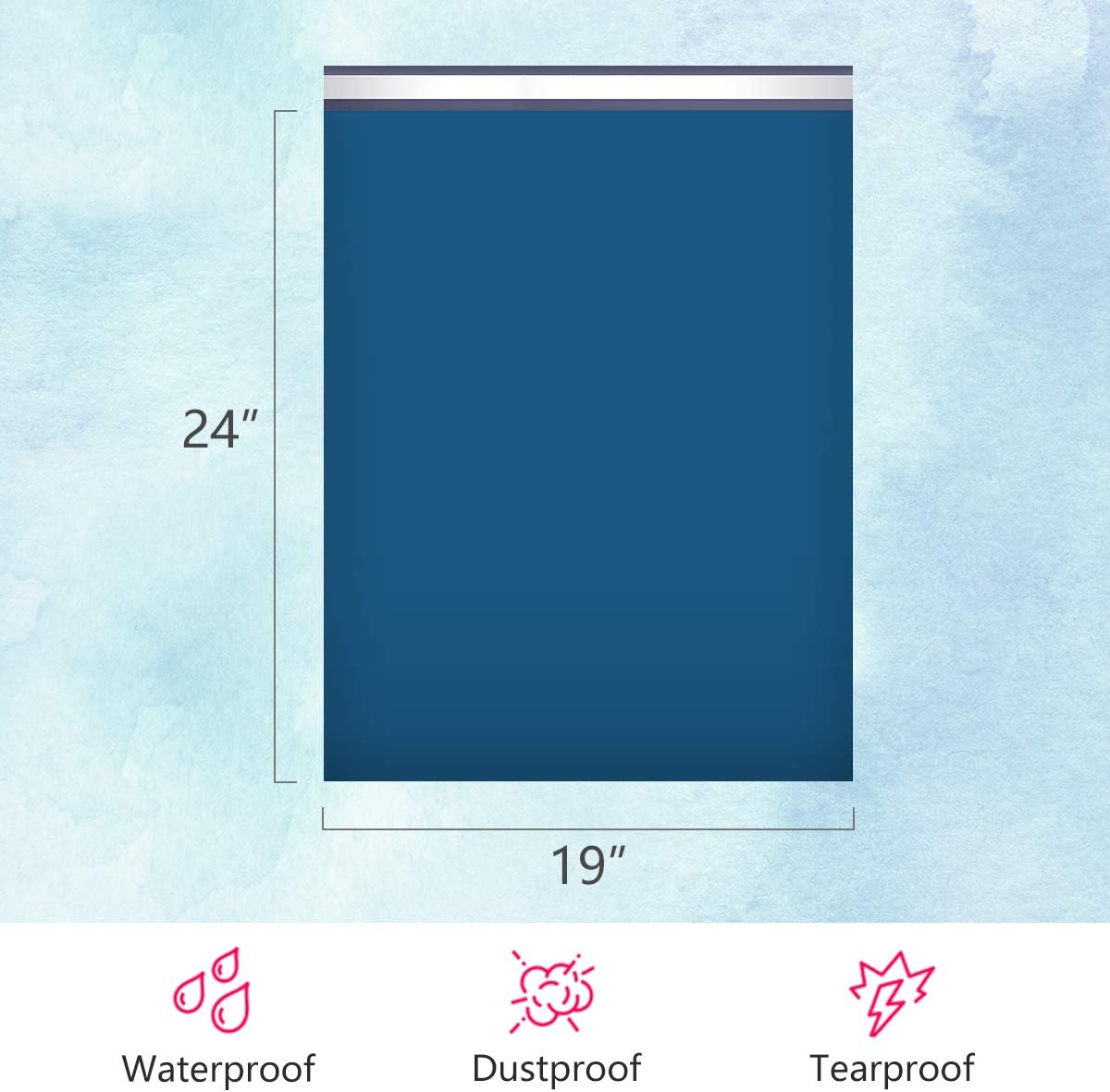 UCGOU Poly Mailers - Extra Large 19x24 Inch Navy Blue Shipping Bags | Strong, Waterproof, Self-Seal, 50 Pack
