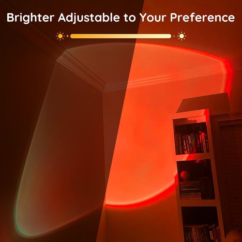 Neroupe Sunset Lamp Projector - APP Controlled Multicolor LED Lights | 360° Rotation for Mood Lighting