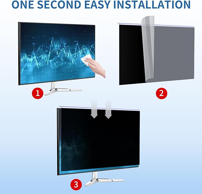 DEJIMAX 22 Inch Computer Privacy Screen for 16:10 Computer Monitor, Anti-Blue Light Monitor Privacy Screen Filter, Anti-UV Computer Shield, Hanging Type