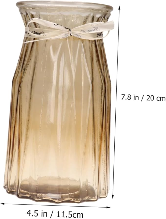 TOYANDONA Nordic Style Glass Vase Amber Hydroponic Bottle Decorative Flower Container for Desktop Home Office Festival Display with Premium Craftsmanship and Modern Minimalist Design
