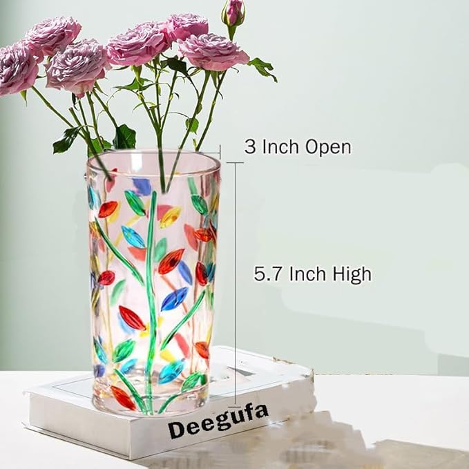 Hand Painted Colorful Glass Vase