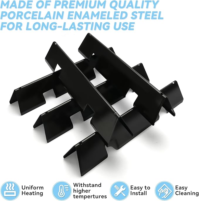 15.3" Flavorizer Bars Replacement for Weber Spirit 300 and GS4 Spirit II 300 Series E310 E320 E330 S310 S320 S330 with Front Control Knobs, Porcelain Enameled Steel Grill Heat Plates for 7636, 5 Pack