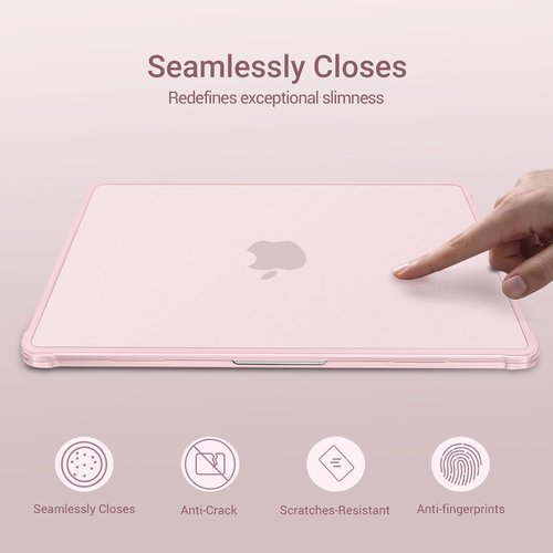 MOSISO MacBook Air 13-Inch Case - Anti-Crack & Anti-Fingerprint Hard Shell | Pink, Compatible with M5, M4, M3, M2 (2022-2026)