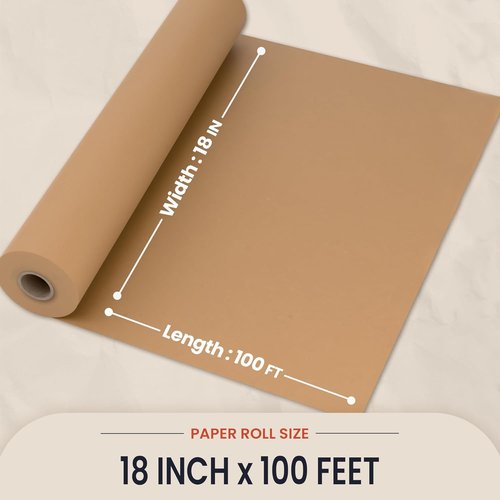 Brown Kraft Butcher Paper Roll - Food-Grade 18" x 100' | Durable Unbleached Paper for BBQ & Smoking Meat