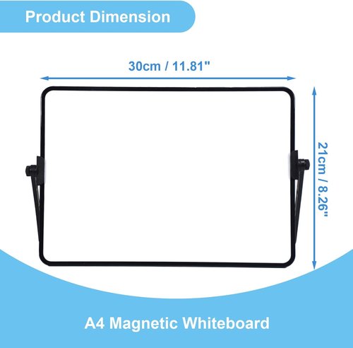 Marte Vanci Small Whiteboard - 12" x 8" Double-Sided Magnetic Dry Erase Board with Stand for Home & Office