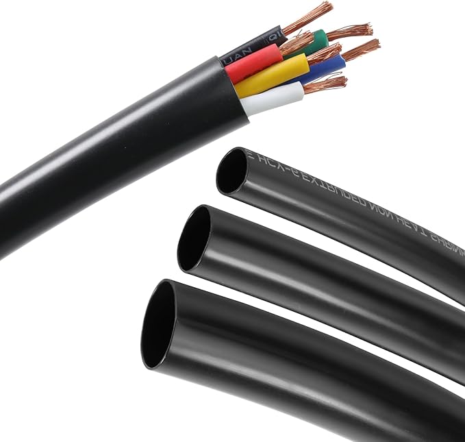 SUNNAREPOON Black Wire Harness Tubing, Car Unshrinkable Insulation Cord Sleeve for Wire Shielding Sheathing Organizer/Protection/Covering (1/4''(7MM) - 10FT(120INCH))