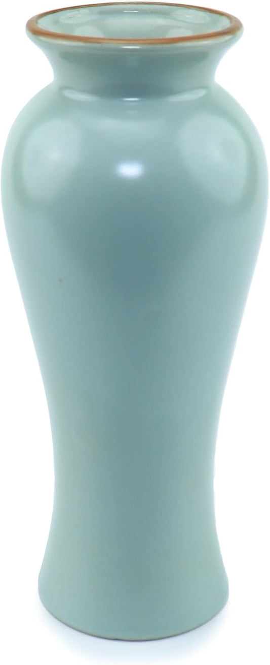 8-inch ice Cracked Glazed Ceramic vase, Modern Eastern Style Ceramic vase, Dining Table, Central Living Room Shelf Decoration (TQ04)