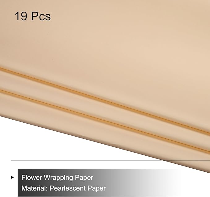 MECCANIXITY Set of 20 Flower Wrapping Paper 22.8x22.8 Inch Waterproof Florists Wrapping Paper for Florist Bouquet Supplies, DIY Crafts, Gift/Gift Box Packaging Light Brown