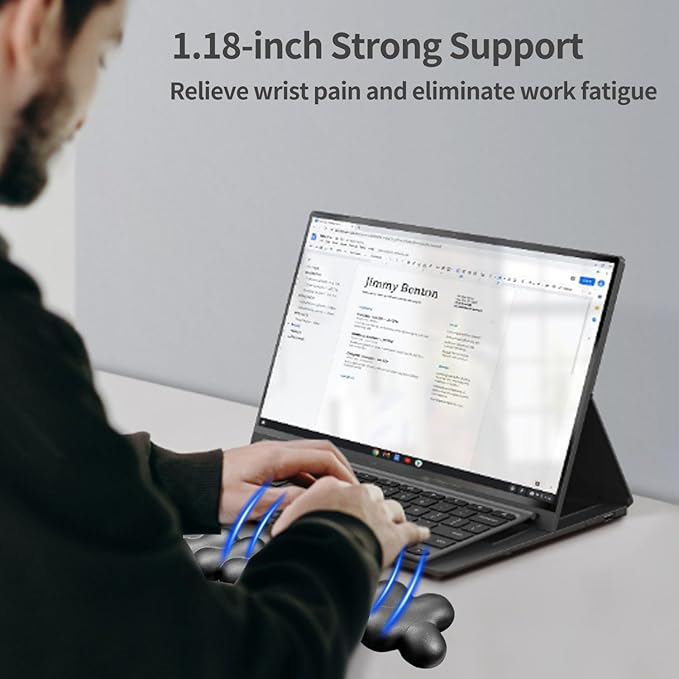 Wrist Rest for Keyboard and Mouse, Upgrade Enlarge Mouse Pad Wrist Rest, Ergonomic Memory Foam, Non-Slip Base for Computer Gaming & Office Work, 2 Piece Set, Clouds Black (17.71x3.15+6.29x3.15 inch)