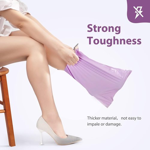 Fuxury Poly Mailers - 10x13 Inch Waterproof Shipping Bags | 1200 Pcs Light Purple for Small Business
