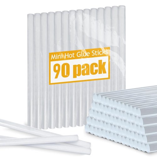 Krightlink Hot Glue Sticks - 90 Count Mini Size 4" Long x .27" Diameter for Crafting & DIY Projects - Clear